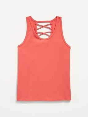 Coral Crisscross Back Tank Top - kids